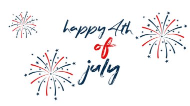  4 Temmuz 'unuz kutlu olsun. ABD Bağımsızlık Günü tebrik kartı.