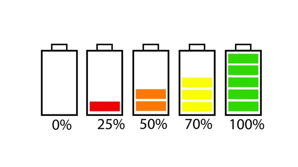 Batteriladdningsindikator Ikoner Grafik — Stockfoto