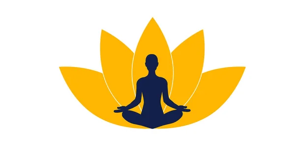 Meditando Naturaleza Las Hojas Ilustración Conceptual Para Yoga Meditación Relax — Foto de Stock