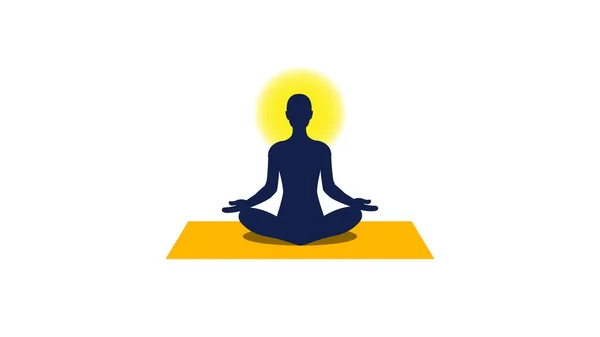 Meditating Nature Leaves Concept Illustration Yoga Meditation Relax Recreation Healthy — Stock Fotó