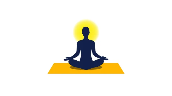 meditating in nature and leaves. Concept illustration for yoga, meditation, relax, recreation, healthy lifestyle