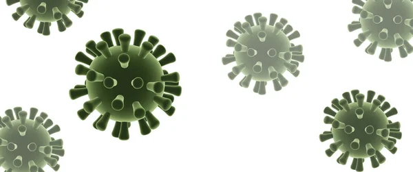 Corona Virus Covid Striscione Illustrazione Microbiologia Concetto Virologia — Foto Stock