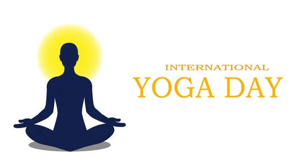 Banner Folleto Diseño Póster Del Día Internacional Del Yoga Junio —  Fotos de Stock