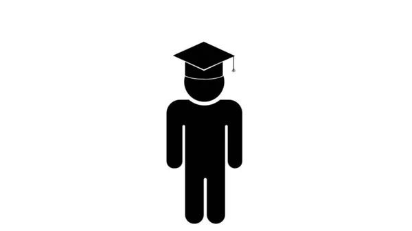 Graduation Cap Diploma Black Web Icon Illustration — 스톡 사진