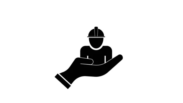 Construction Worker Icon Design Engineer Person Icon Modern Flat Style — 스톡 사진