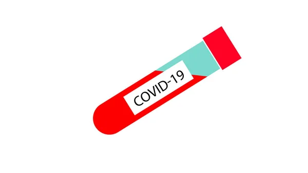 Koronawirus Covid Zakażonej Próbki Krwi Probówce Ilustracji Białym Zapleczu — Zdjęcie stockowe