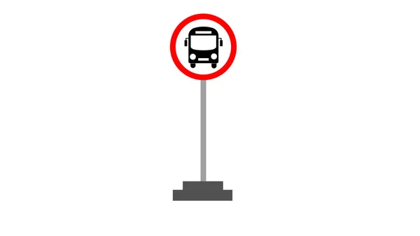 Przystanek Autobusowy Post Płaski Materiał Projekt Obiektu Izolowana Ilustracja Białym — Zdjęcie stockowe