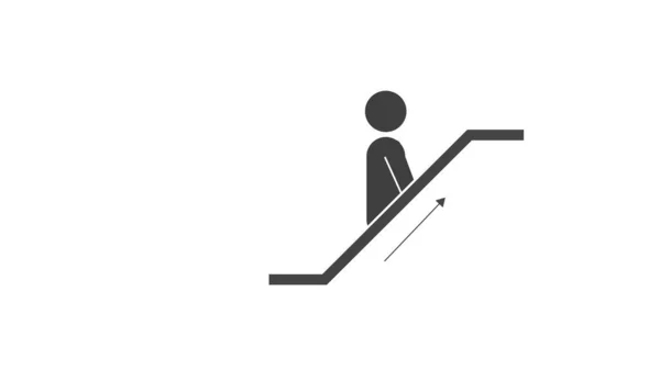 エスカレーターアイコン階段シルエットデザインアップ — ストック写真