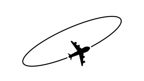 Caminho Avião Com Ponto Partida Rota Tracejada Oito Imagens Céu — Fotografia de Stock