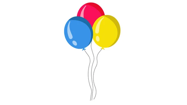 Bündel Von Luftballons Cartoon Flach Stil Isoliert — Stockfoto