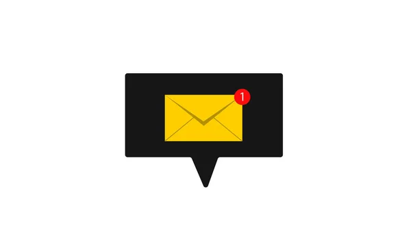 Ícone Amarelo Envelope Correio Notificação Por Correio Com Marcador Vermelho — Fotografia de Stock
