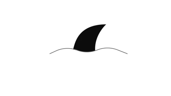 Beyaz Arkaplanda Köpekbalığı Yüzgeci Simgesi Izole Edildi — Stok fotoğraf