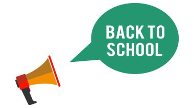 Okul konsepti illüstrasyonuna megafon