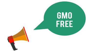 Gmo serbest baloncuk. Gıda konsepti genetiği değiştirilmiş organizma amblemi olmadan