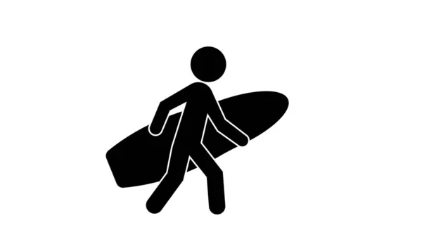 Surfing Ikon Illustration Vit Bakgrund — Stockfoto
