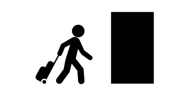 Man Met Bagage Koffer Die Het Hotel Verlaat — Stockfoto