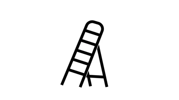 Metal Step Ladder Pictogram Illustratie Witte Achtergrond — Stockfoto