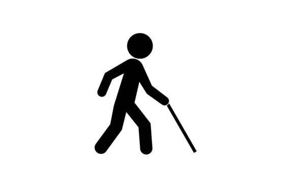 Blind Symbol Grå Bakgrund Illustration — Stockfoto