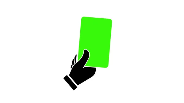Carta Verde Mano Illustrazione Sfondo Bianco — Foto Stock