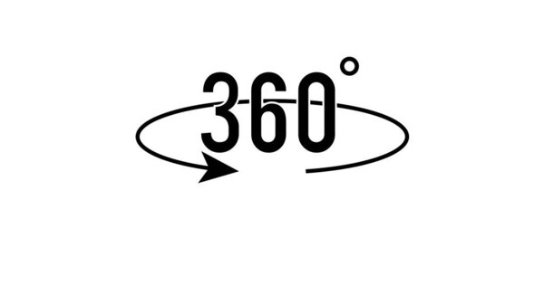 360 degree icon illustration on white background 