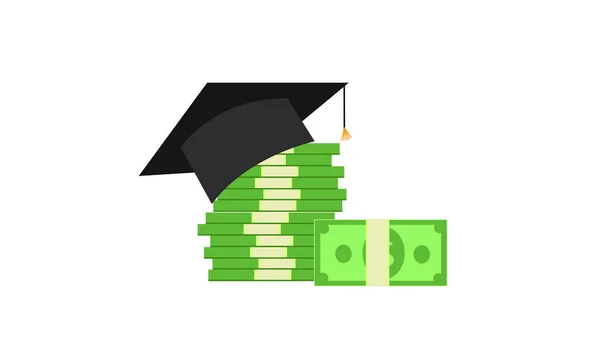 Investice Vzdělání Klobouk Absolventa Studijních Penězích — Stock fotografie