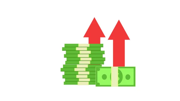 Money Crescimento Ilustração Conceito Lucro Sobre Fundo Branco — Fotografia de Stock