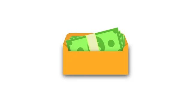 Envelope Com Dinheiro Ilustração Fundo Branco — Fotografia de Stock
