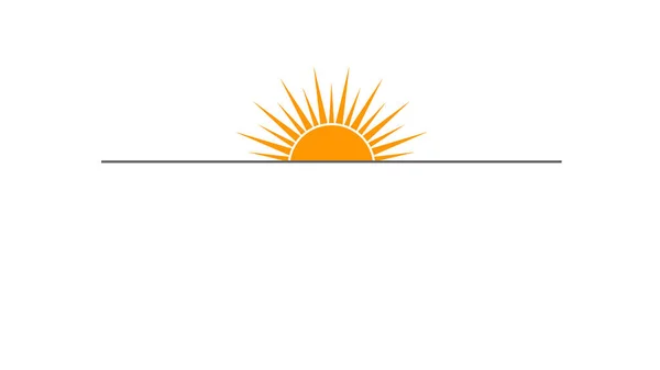 Beyaz arkaplanda güneş ilüstrasyon logo şablonu çizimi