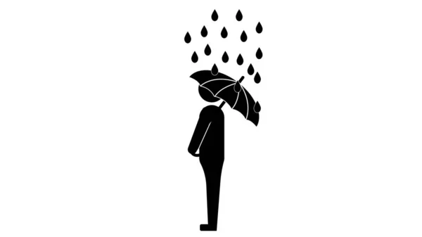 Paraguas Concepto Trazo Símbolo Diseño Ilustración Elementos Gráficos Delgados —  Fotos de Stock