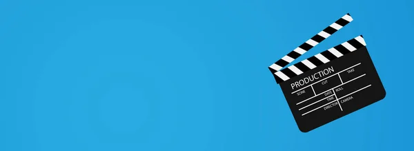 Film Clapper Bord Illustratie Blauwe Achtergrond — Stockfoto