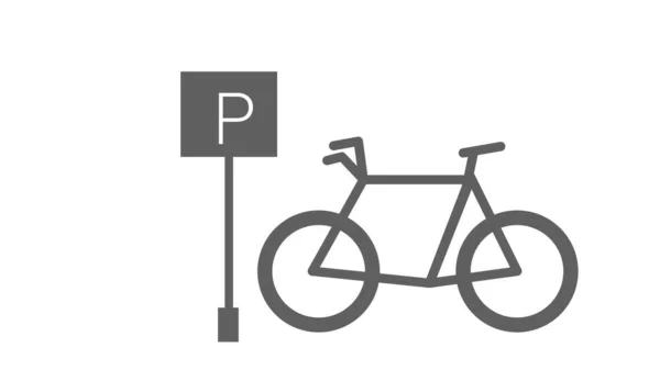 Εικονίδιο Στάθμευσης Ποδηλάτων Υπογραφή Επίπεδου Κύκλου Συμβόλου — Φωτογραφία Αρχείου