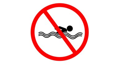 Beyaz arkaplanda yüzme işareti çizimi yok 