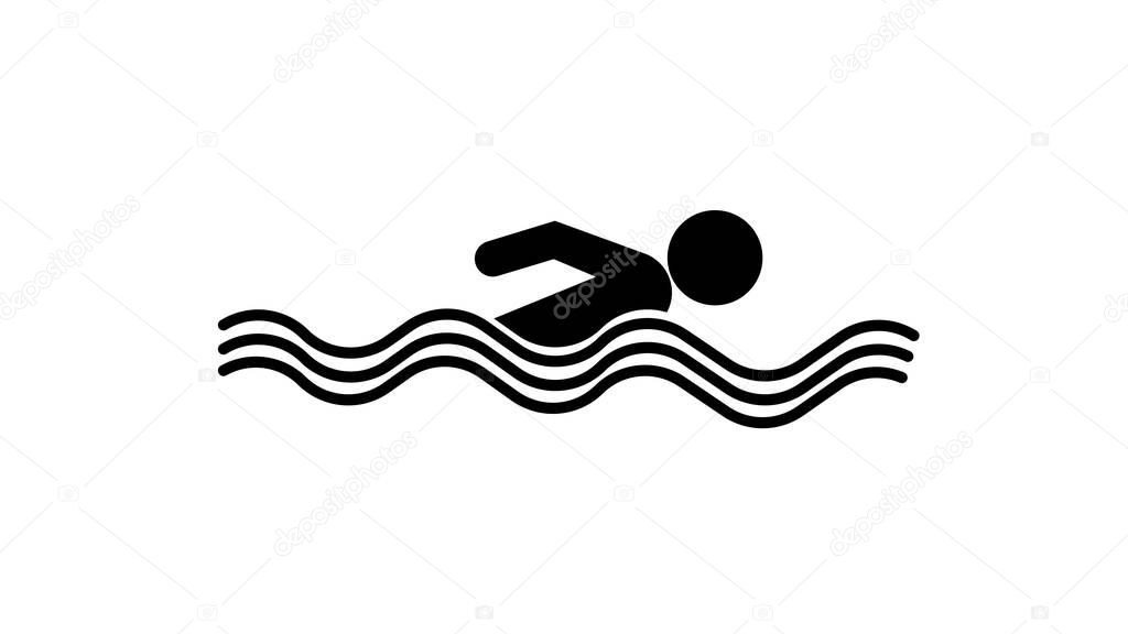 Swimming icon,  swimming pool, water swim sport
