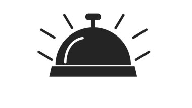 Otel çanı ikonu. Beyaz arkaplanda illüstrasyon