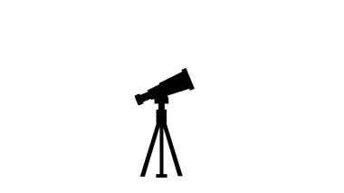 Beyaz arkaplanda teleskop resimlemesinin simgesi