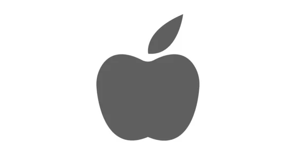 Ícone Apple Estilo Moderno Plano Isolado Fundo Cinza — Fotografia de Stock