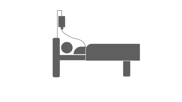 Krankenhausbett Und Kreuz Mit Medikamententropfen Symbol — Stockfoto