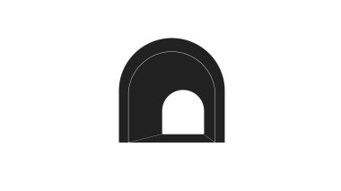 Yol tüneli konsepti. Düz biçimli illüstrasyon