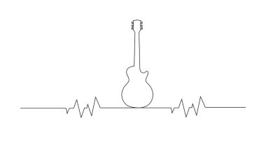 Gitar simgesi, akustik müzik aleti işareti beyaz arkaplanda izole edilmiş