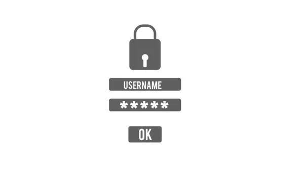 Inloggning Och Lösenord Dataskydd Och Cybersäkerhetskoncept — Stockfoto