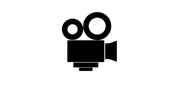 Film Projector Pictogram Illustratie Witte Achtergrond — Stockfoto