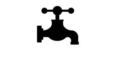 Beyaz arkaplanda su musluğu resimleme 