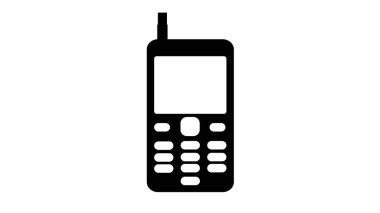 mobil simge, basit yuvarlak bir akıllı telefon ekranının çizimi