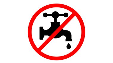 Damlayan suyla musluk, simge, işaret. İzole edilmiş 