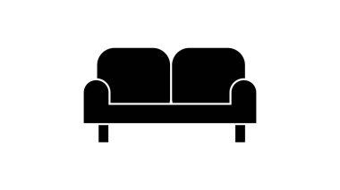 Beyaz arkaplanda kanepe simgesi