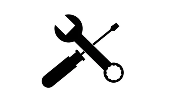 Screwdriver Wrench Icon Design Maintenance Symbol Isolated White Background — Stock Photo, Image