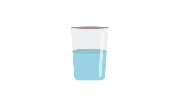 Склянка Дизайну Плоскої Води Ізольована Білому Фоні — стокове фото