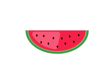 Karpuz ve sulu dilimler, düz tasarım çizimler.