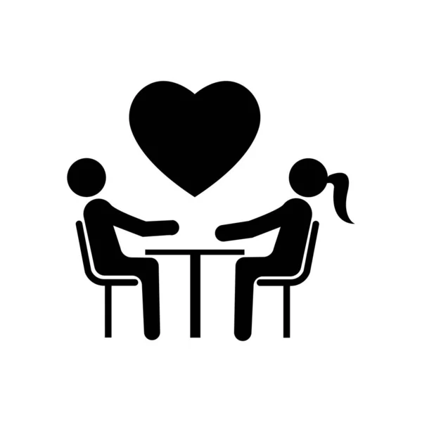 Beautiful Couple Date Sit Together Table — Stock Photo, Image