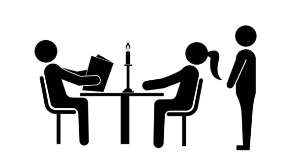 Schönes Paar Bei Einem Date Sitzt Zusammen Tisch — Stockfoto